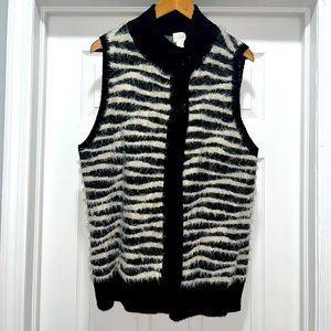 Chico’s zebra striped knit sweater vest